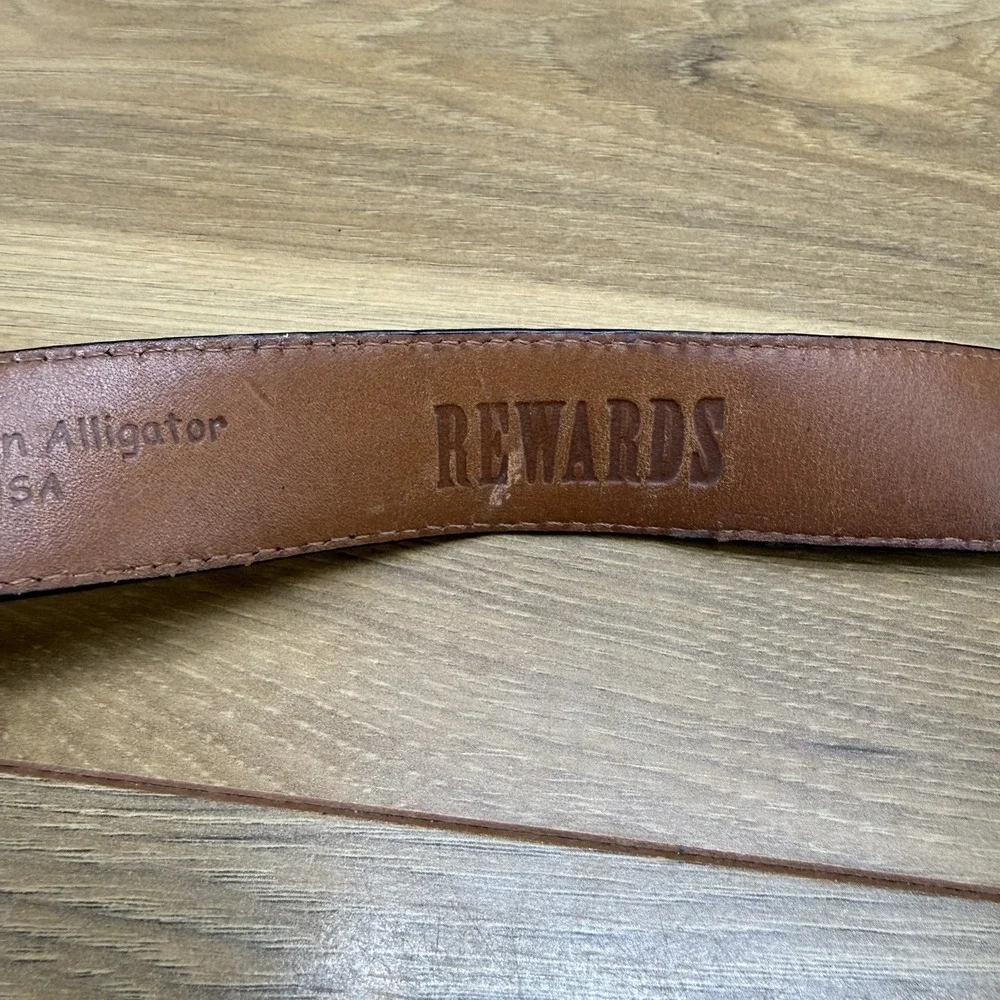 Vintage James Ried REWARDS Sterling Silver 36 American Alligator Belt And Buckle